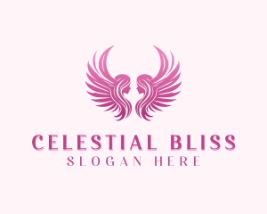 Angel Wings Woman logo design