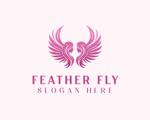 Angel Wings Woman logo design