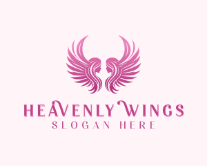 Angel Wings Woman logo design