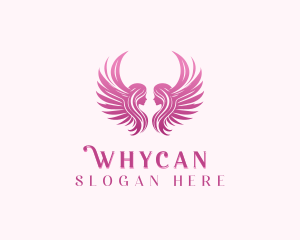 Flying - Angel Wings Woman logo design