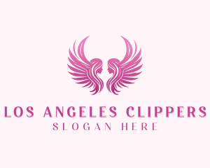 Angel Wings Woman logo design