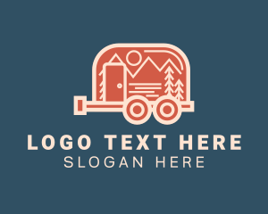 Travel - Recreational Vehicle Forest Camping logo design