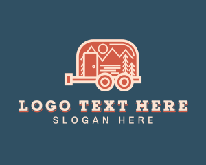 Mountain - Recreational Vehicle Forest Camping logo design