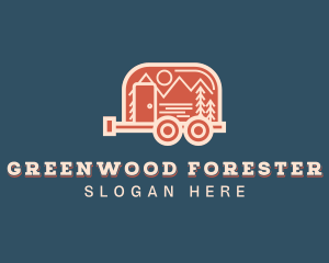 Recreational Vehicle Forest Camping logo design