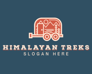 Recreational Vehicle Forest Camping logo design