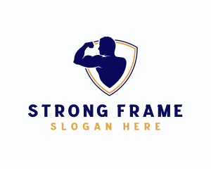 Strong Human Bicep logo design