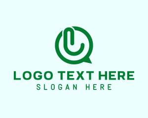 Curvy - Green Chat Letter Q logo design