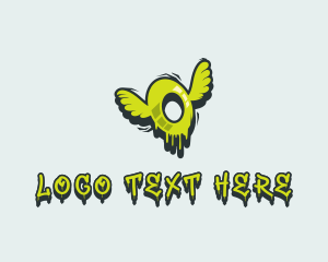 Record Label - Street Art Flying Letter O logo design