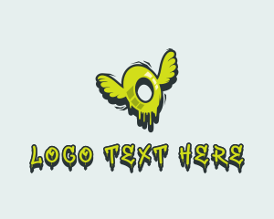 Teen - Street Art Flying Letter O logo design