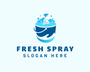 Spray - Cleaning Bucket Spray logo design