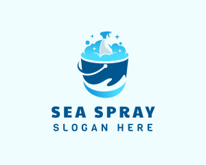 Cleaning Bucket Spray logo design