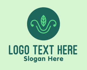 Vegan - Green Organic Eco Leaf logo design