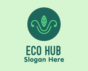 Green Organic Eco Leaf logo design