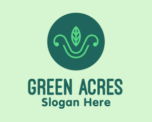 Green Organic Eco Leaf logo design