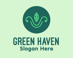 Green Organic Eco Leaf logo design