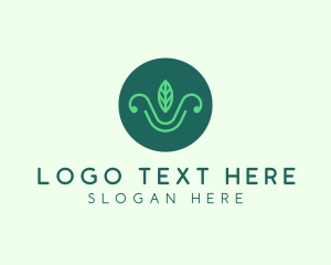 Green Organic Eco Leaf logo design