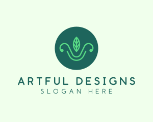 Green Organic Eco Leaf logo design