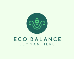 Green Organic Eco Leaf logo design