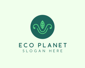 Green Organic Eco Leaf logo design