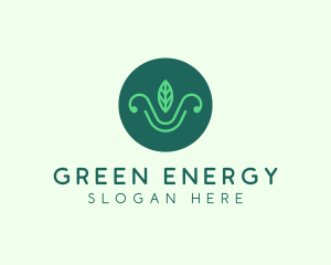 Green Organic Eco Leaf logo design