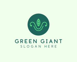 Green Organic Eco Leaf logo design