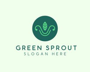 Green Organic Eco Leaf logo design