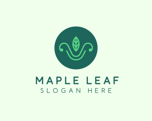 Green Organic Eco Leaf logo design