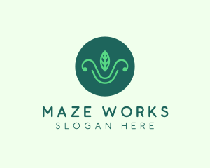 Green Organic Eco Leaf logo design