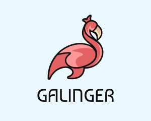 Animal - Perched Flamingo Wildlife logo design