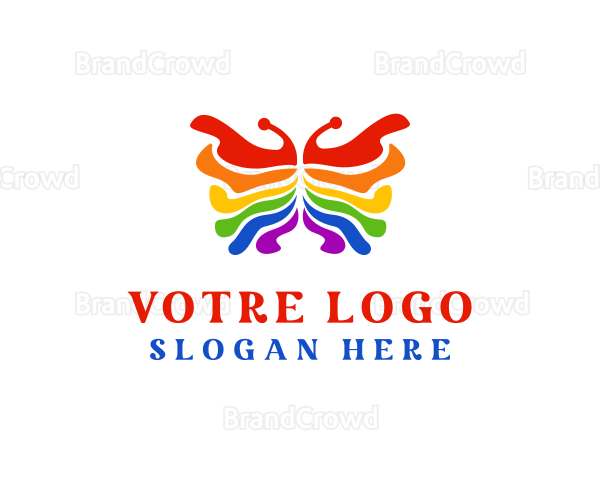 Rainbow Butterfly Paint Logo