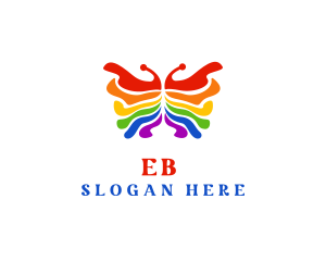 Rainbow Butterfly Paint Logo