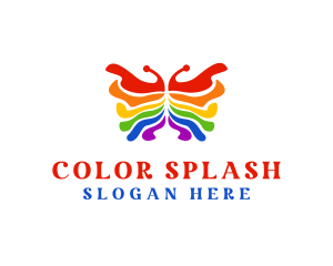 Rainbow Butterfly Paint logo design