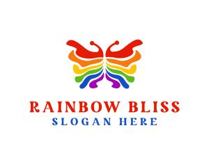 Rainbow Butterfly Paint logo design