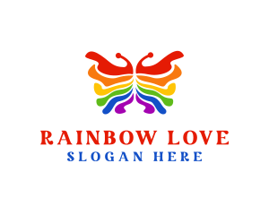 Rainbow Butterfly Paint logo design