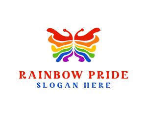 Gay - Rainbow Butterfly Paint logo design