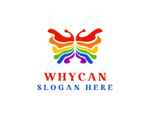 Lgbt - Rainbow Butterfly Paint logo design