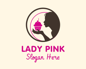 Pink Cupcake Dessert logo design