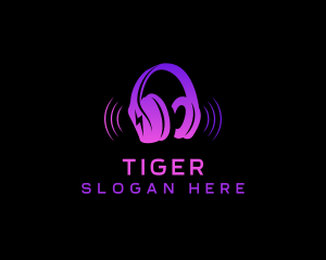 Podcast - DJ Headset Lightning Audio logo design