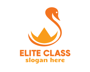 Orange Crown Swan logo design