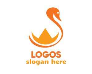 Pet - Orange Crown Swan logo design