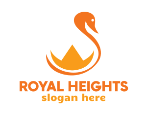 Highness - Orange Crown Swan logo design