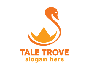 Orange Crown Swan logo design