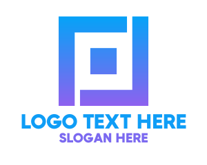 Square - Neon Blue Squares logo design