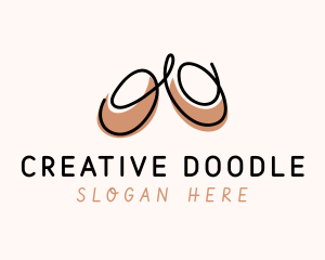 Ballet Shoes Doodle logo design