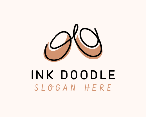 Ballet Shoes Doodle logo design