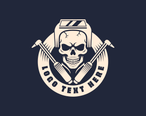 Skull Welding Fabrication logo design