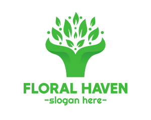 Bouquet - Green Leaf Bouquet logo design