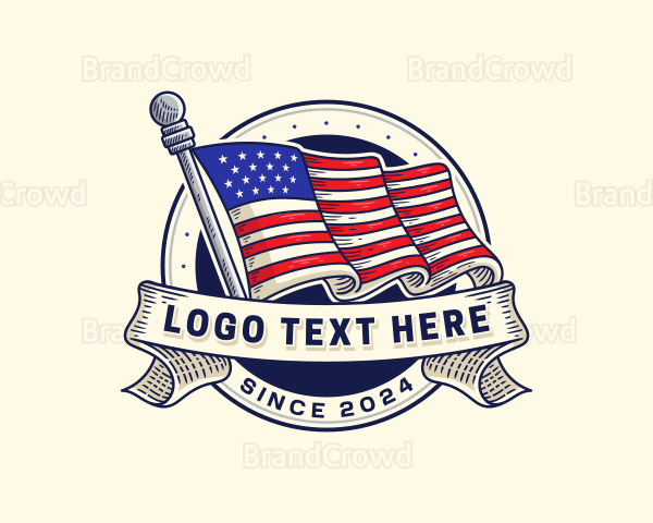 American Patriotic Flag Logo