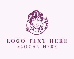 Hairstyle - Purple Lady Hair Salon logo design