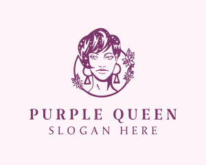 Purple Lady Hair Salon logo design